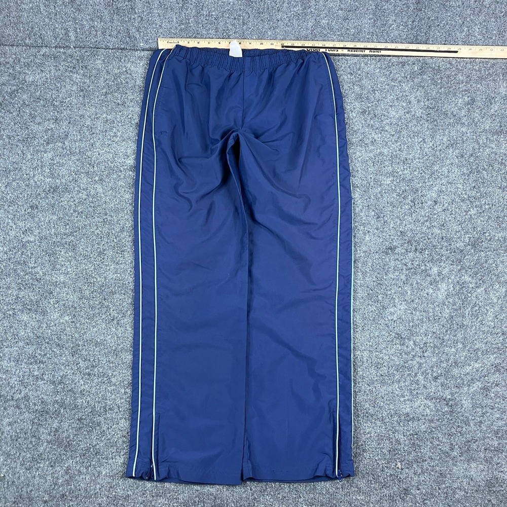 Lady Foot Locker Pants Womens Size‎ L Navy Blue Track Windbreaker Zip Leg Retro